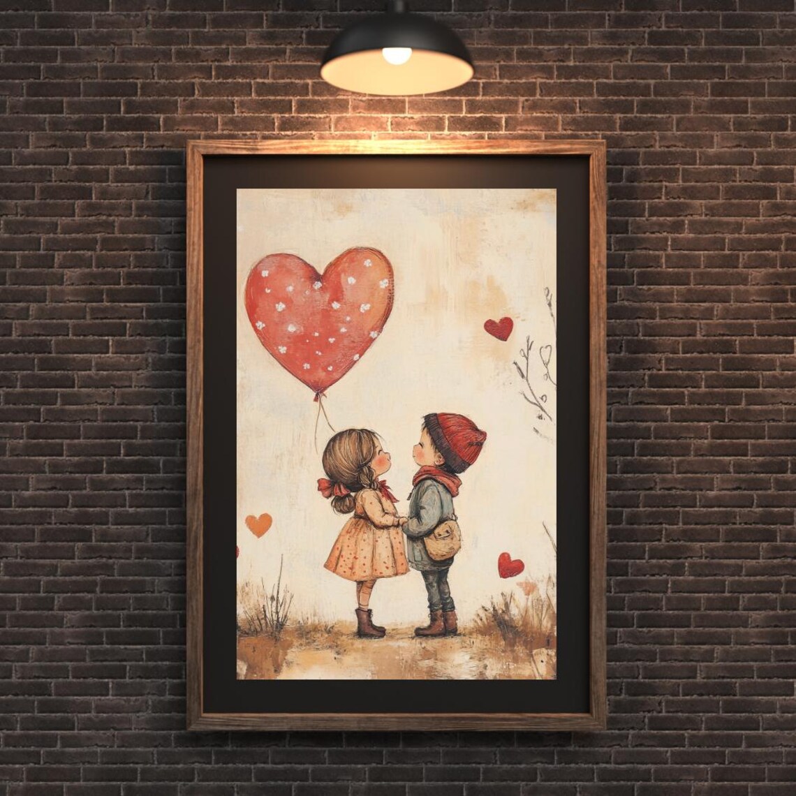 Valentine's Day Little Boy And Girl Art Print - Image 2