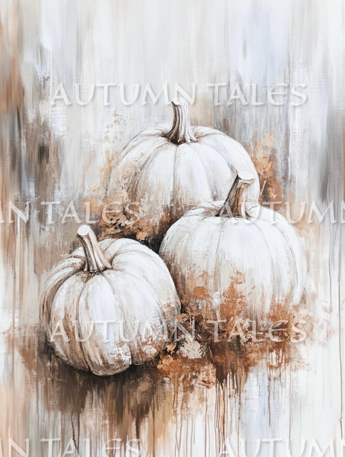 Pumpkin Patch Still Life, Moody Neutral Autumn Art Print - Image 3