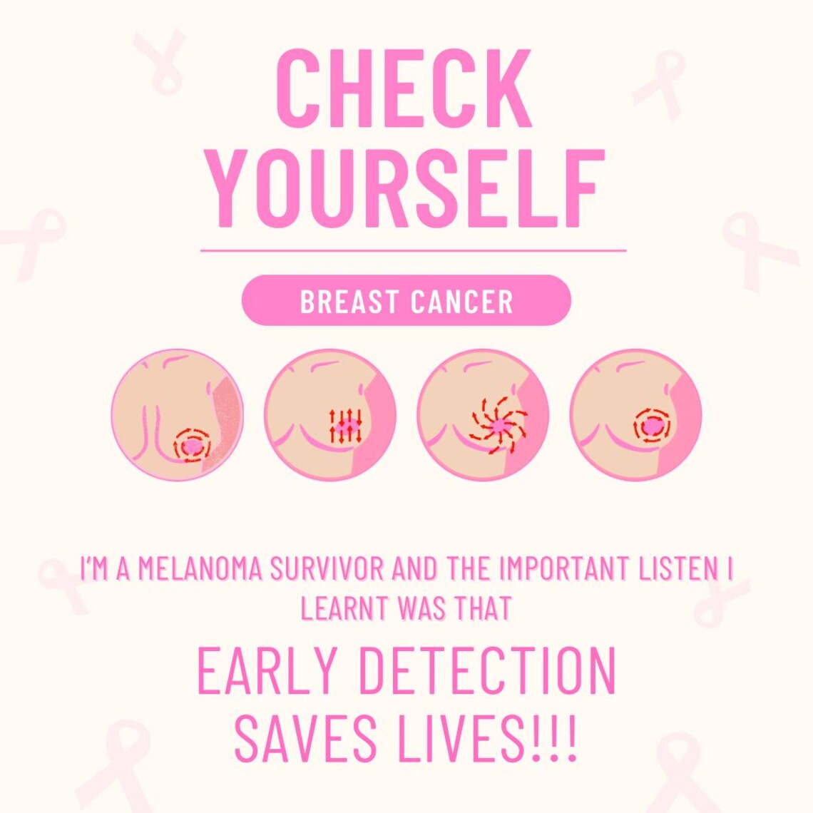 Breast Cancer Awareness Floral Pink Ribbon Art Print - Image 3