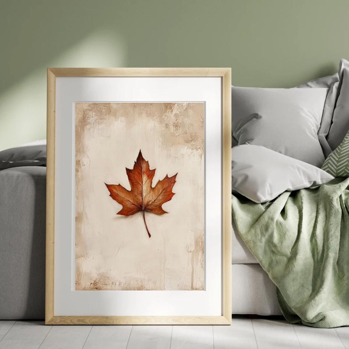 Fall Maple Tree Leaf Art Print, Rustic Minimalist - Image 6