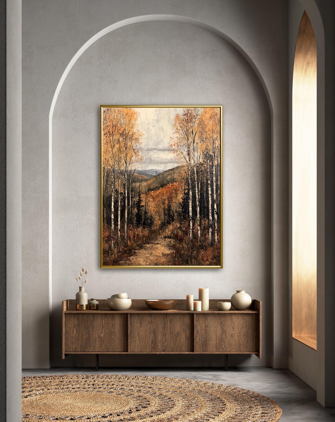 Vintage Rustic Tree Mountain Dirt Road Fall Art Print - Image 2