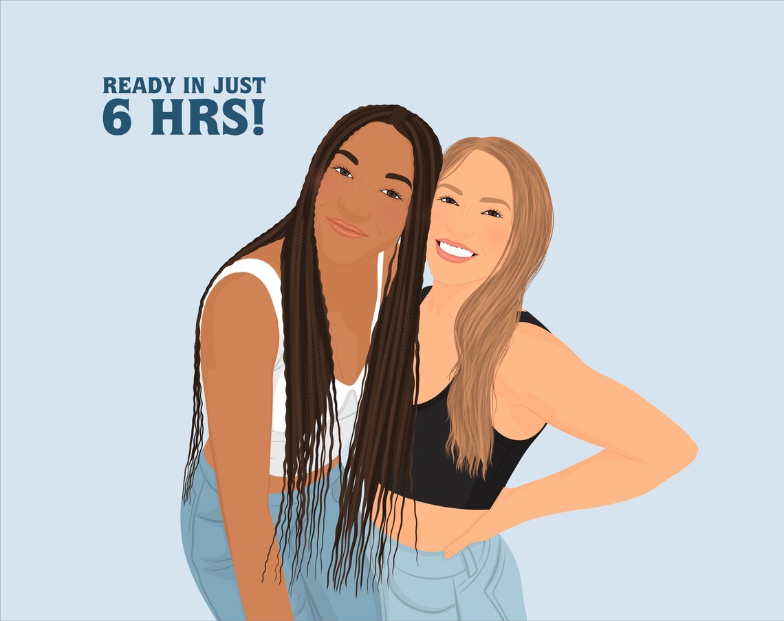 Custom Portrait Minimalist Illustration Art Print
