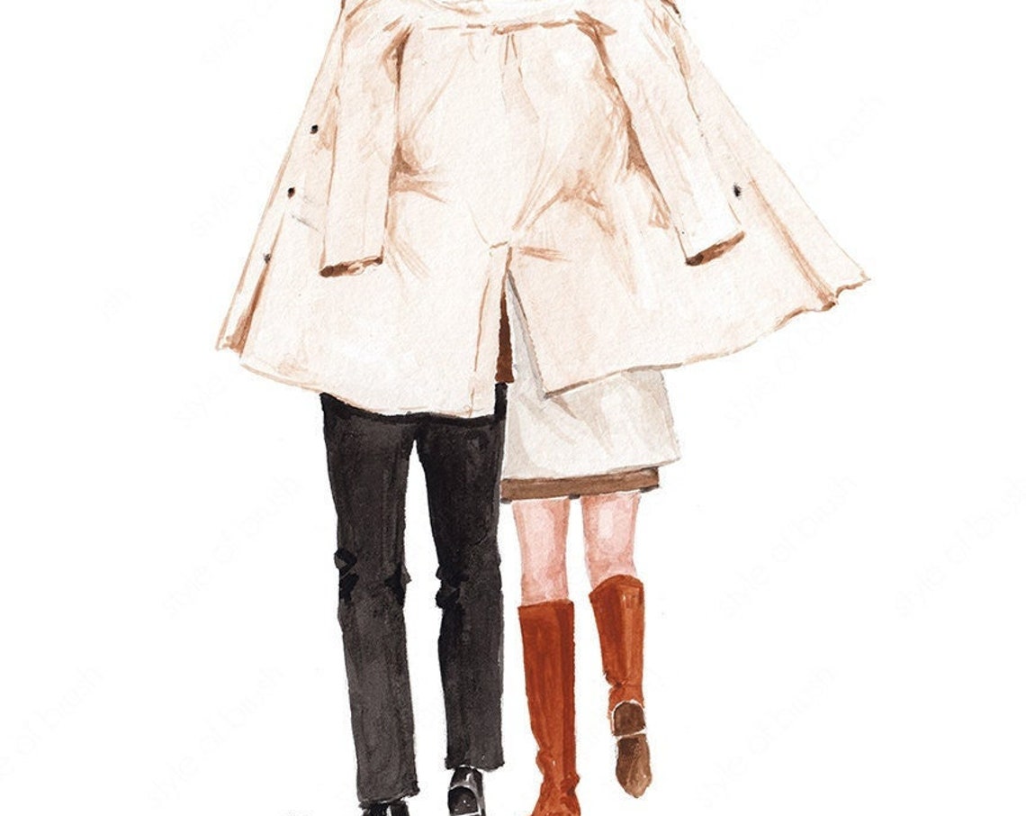 Lovely Couple Illustration Couple Gift Fashion Illustration