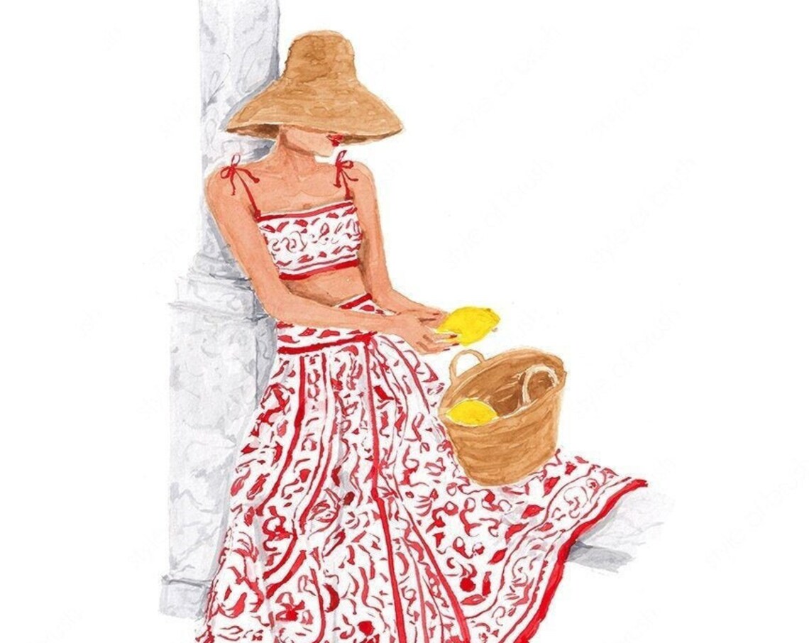 Summer Girl Illustration Summer Lemon Art Fashion Illustration