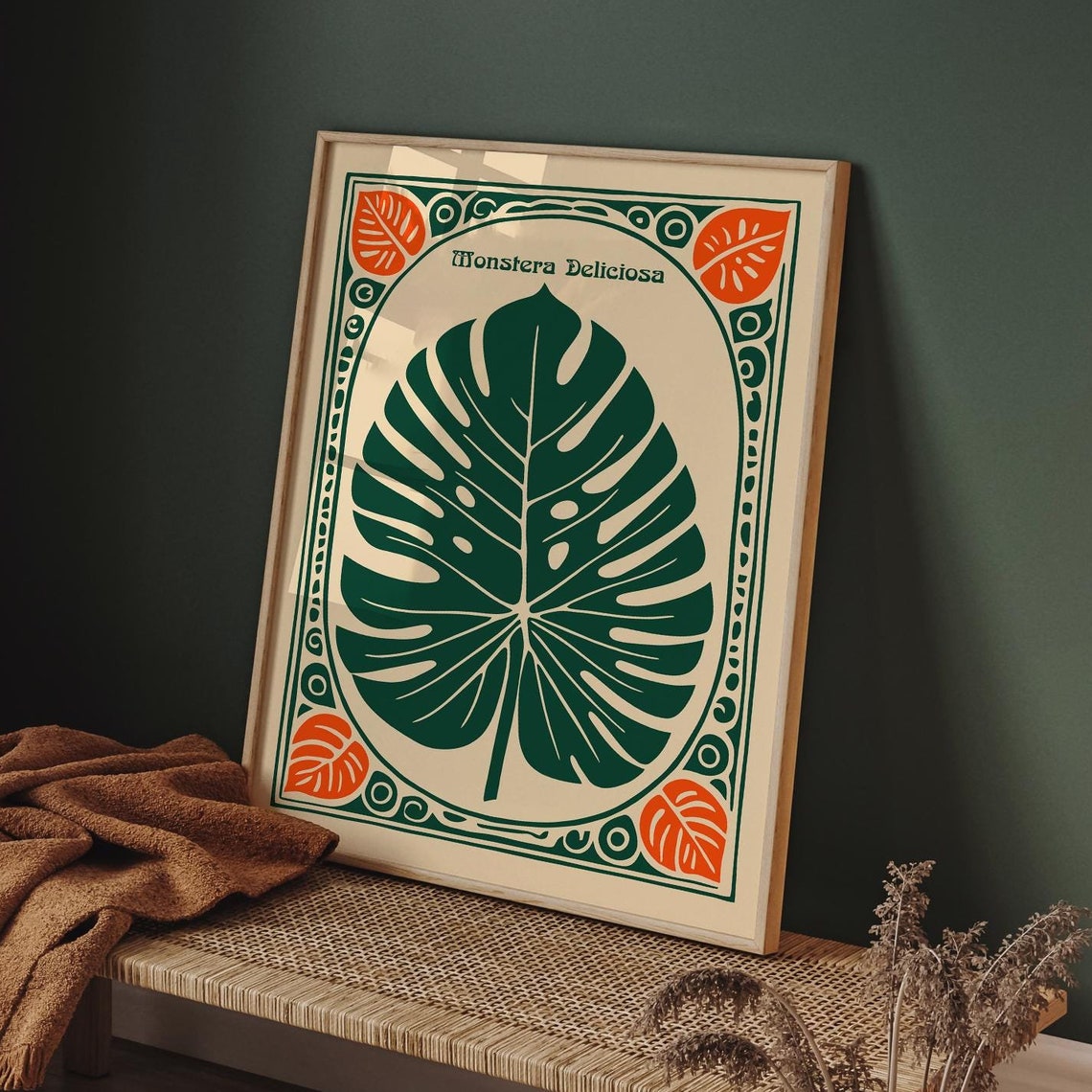 Monstera Deliciosa Green Leaf Vintage Botanical Home Decor Poster - Image 5