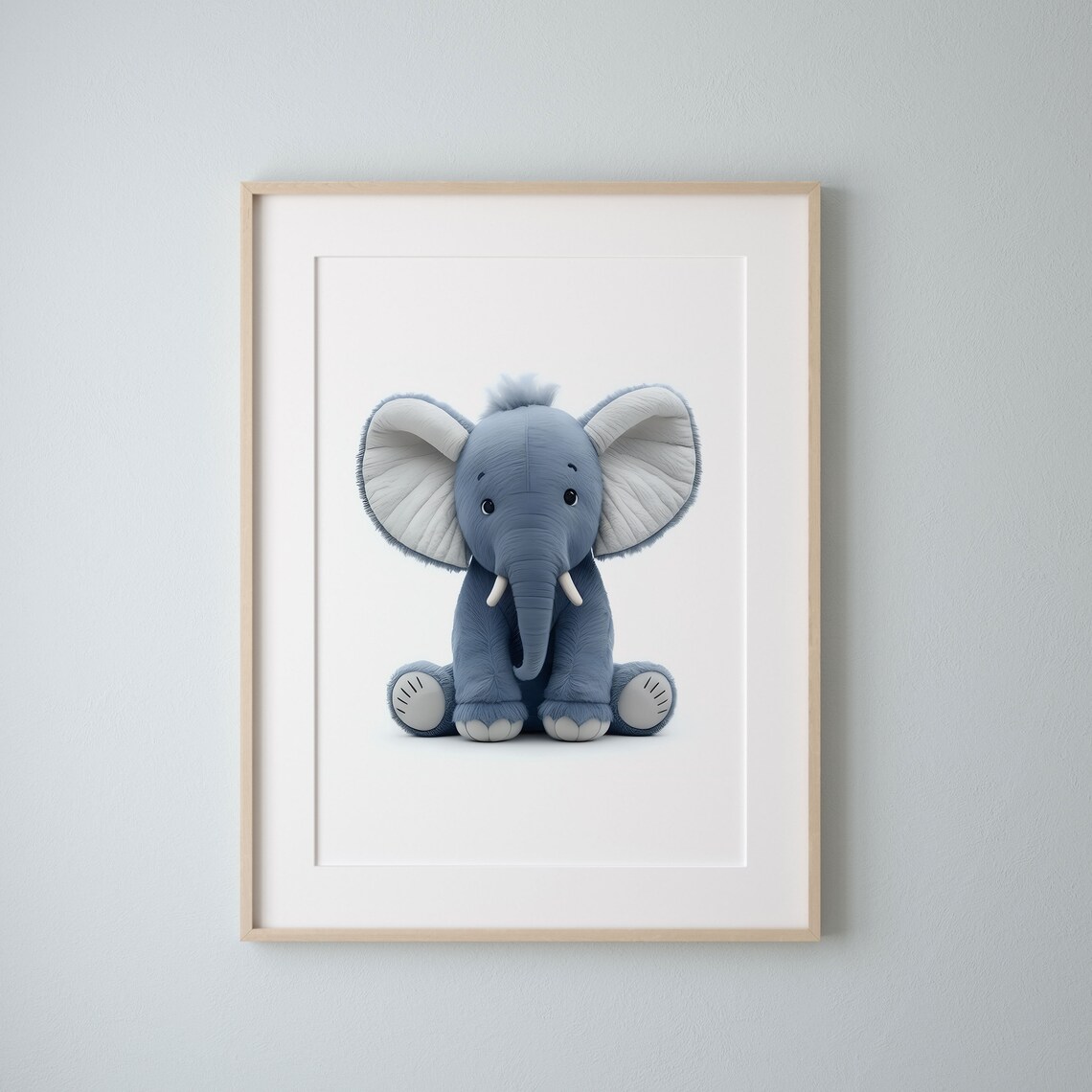 Adorable Baby Elephant With Big Ears Sweet Nursery Animal Poster - Image 2
