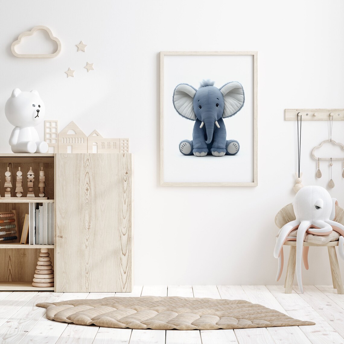 Adorable Baby Elephant With Big Ears Sweet Nursery Animal Poster - Image 6