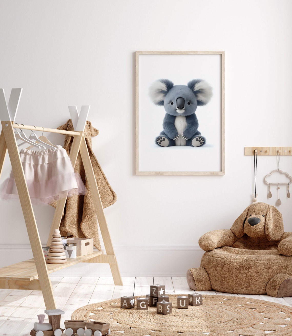Adorable Fluffy Baby Koala Sitting Sweet Nursery Animal Poster - Image 6
