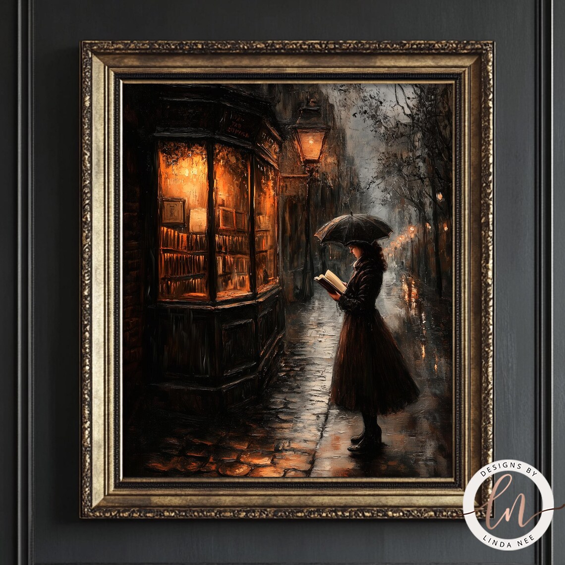 Victorian Woman Reading Dark Academia Art Print