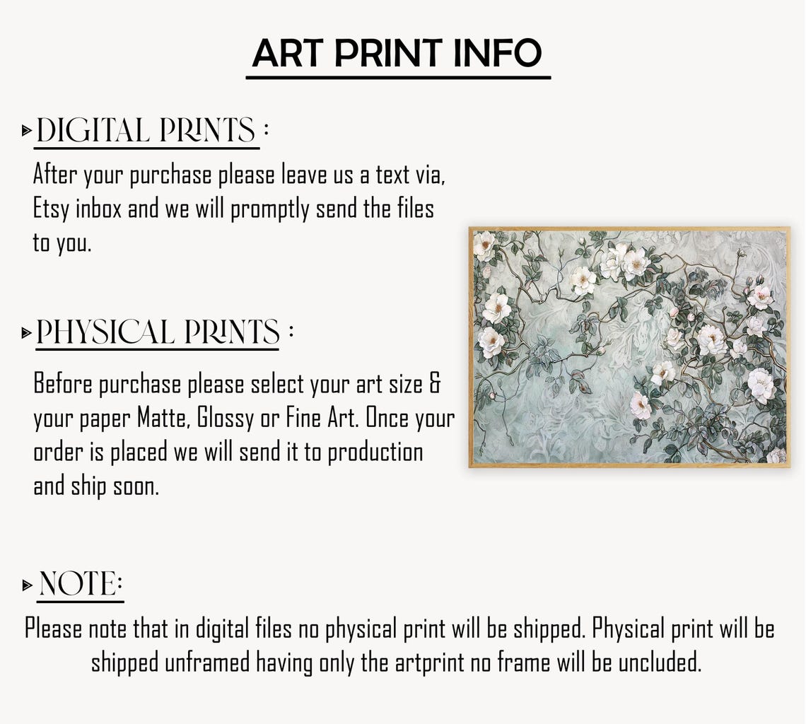 White Rose Vine Trailing Across Soft Sage Vintage Botanical Poster - Image 2