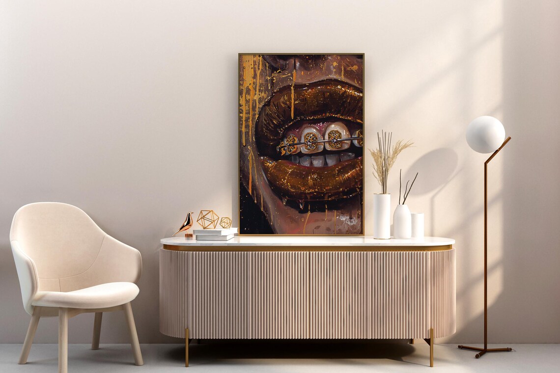 African Female Home Decor Black Women Print Black Lady Rustic Painting Afrocentric Feminine Vintage Poster African Girl Portrait - Image 3
