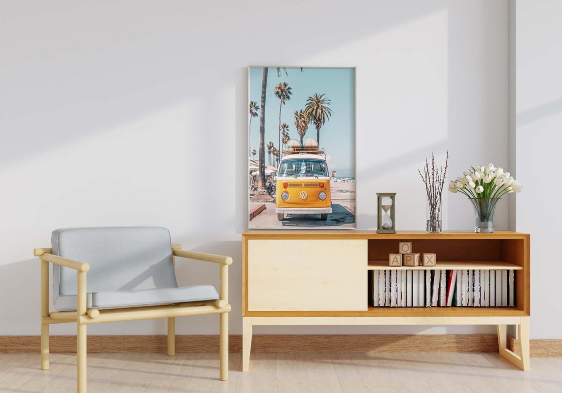Surfing Van Art Surf Van Print Surf Van Poster Surf Van Boho Painting Beach Portrait Beach Gallery Decor Surf Van Rustic Print - Image 4