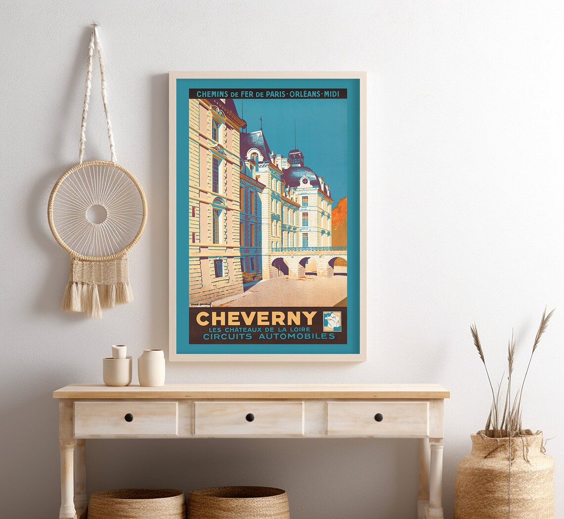 Cheverny France Loire Valley Castle Facade Vintage Chateau Poster - Image 4