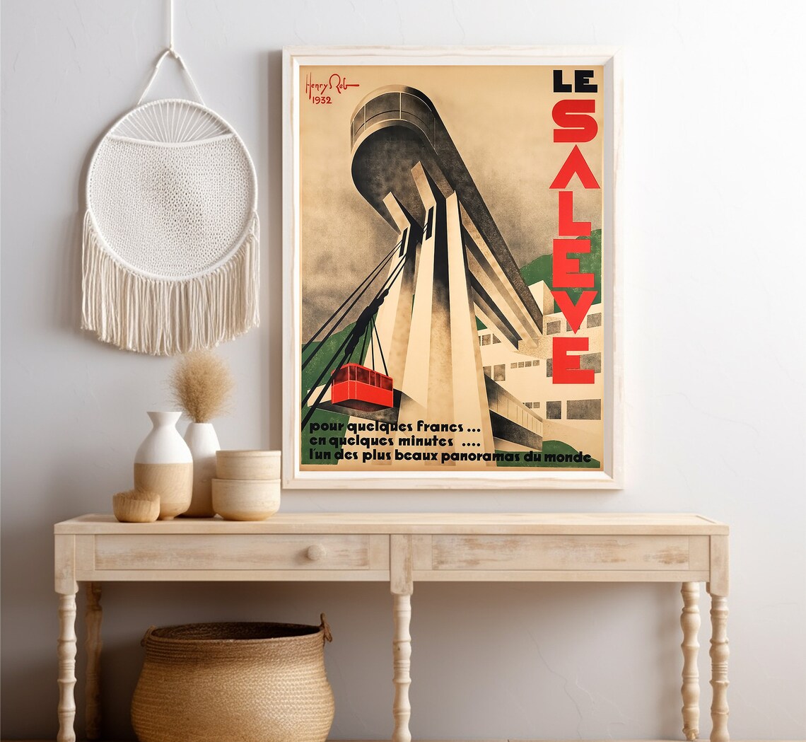 Saleve Mountain Geneva Switzerland Vintage Travel Poster - Image 4