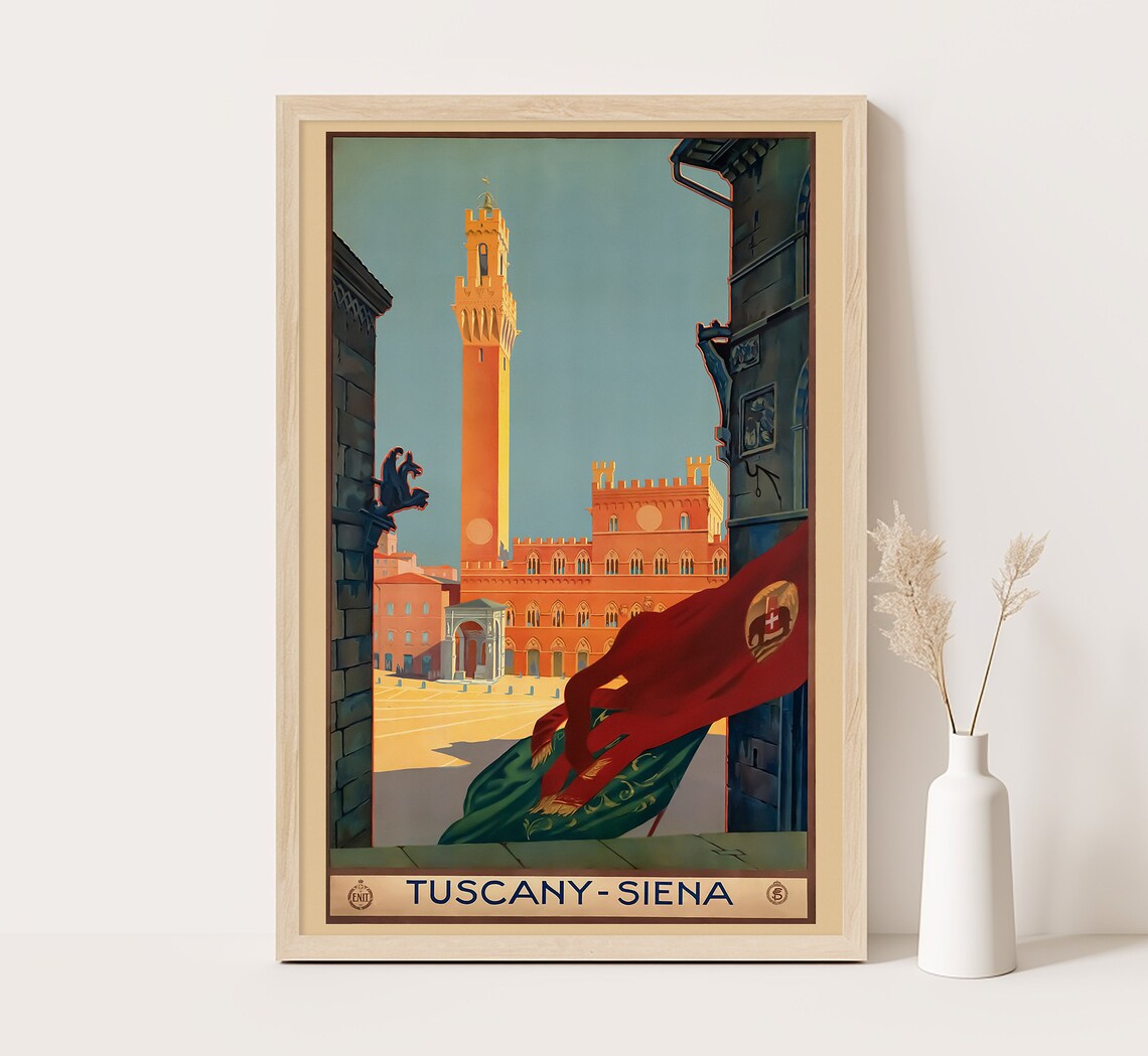 Tuscany Siena Italy Vintage Travel Poster Art Print