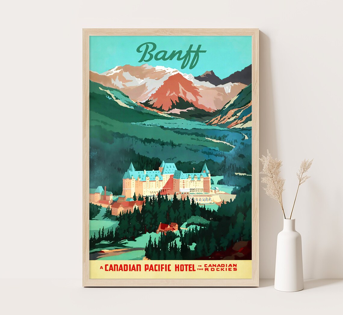 Banff Canada Vintage Travel Poster, Art Print