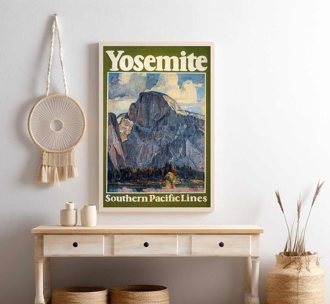 Yosemite Half Dome Oil Painting Nature Vintage National Park Poster - Image 4