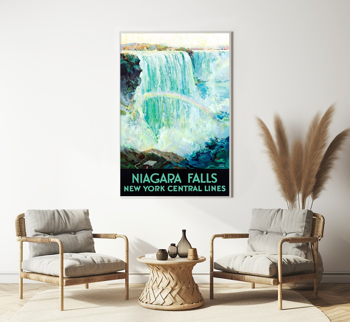 Niagara Falls Vintage Travel Poster, New York USA - Image 3