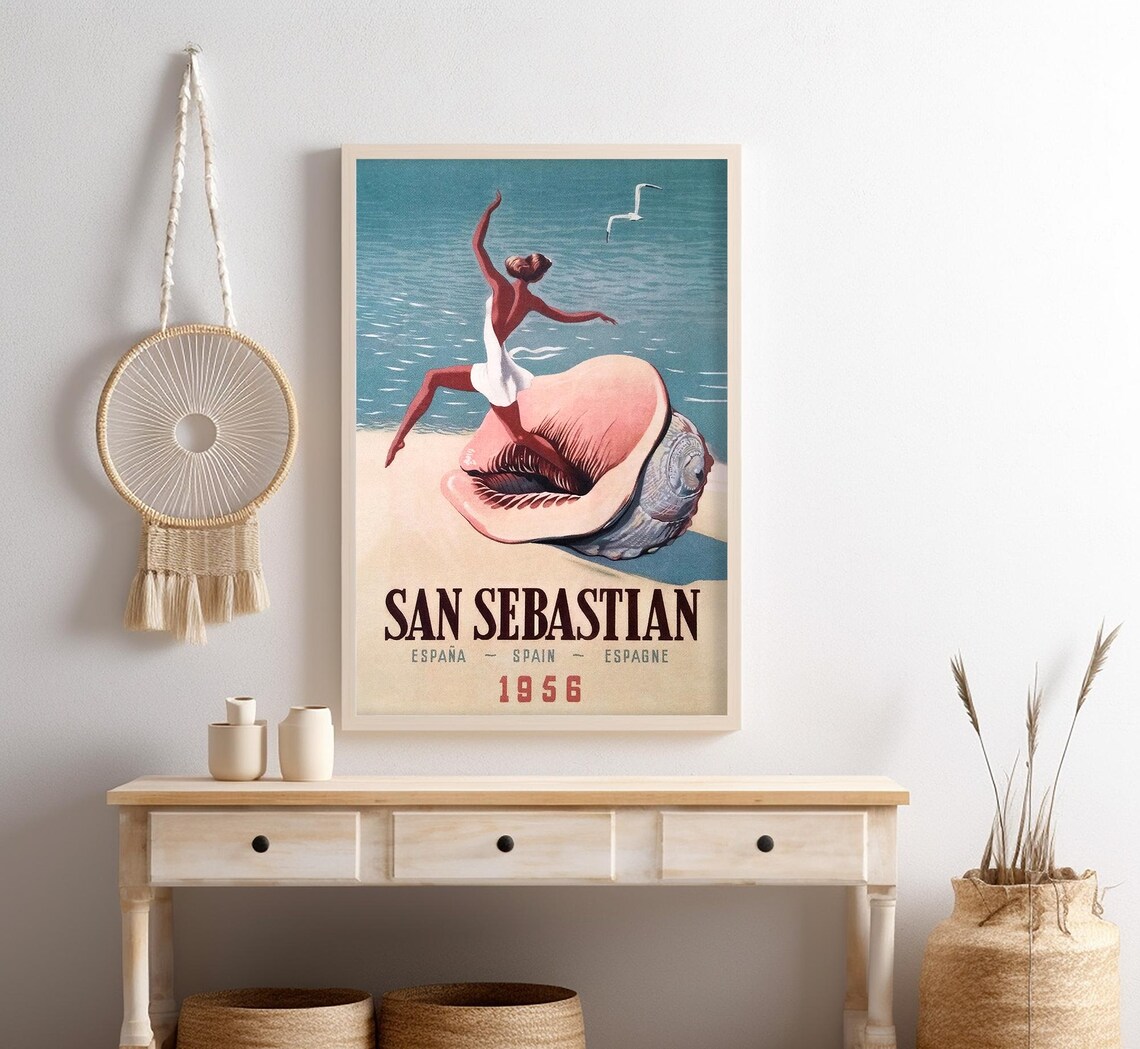 San Sebastian Spain Vintage Travel Poster, Europe - Image 4
