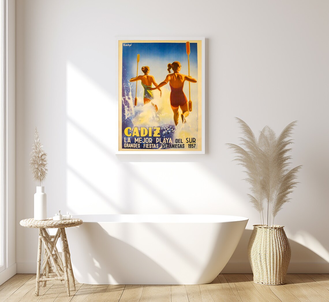 La Mejor Playa Del Sur, Cadiz Spain Travel Poster - Image 2