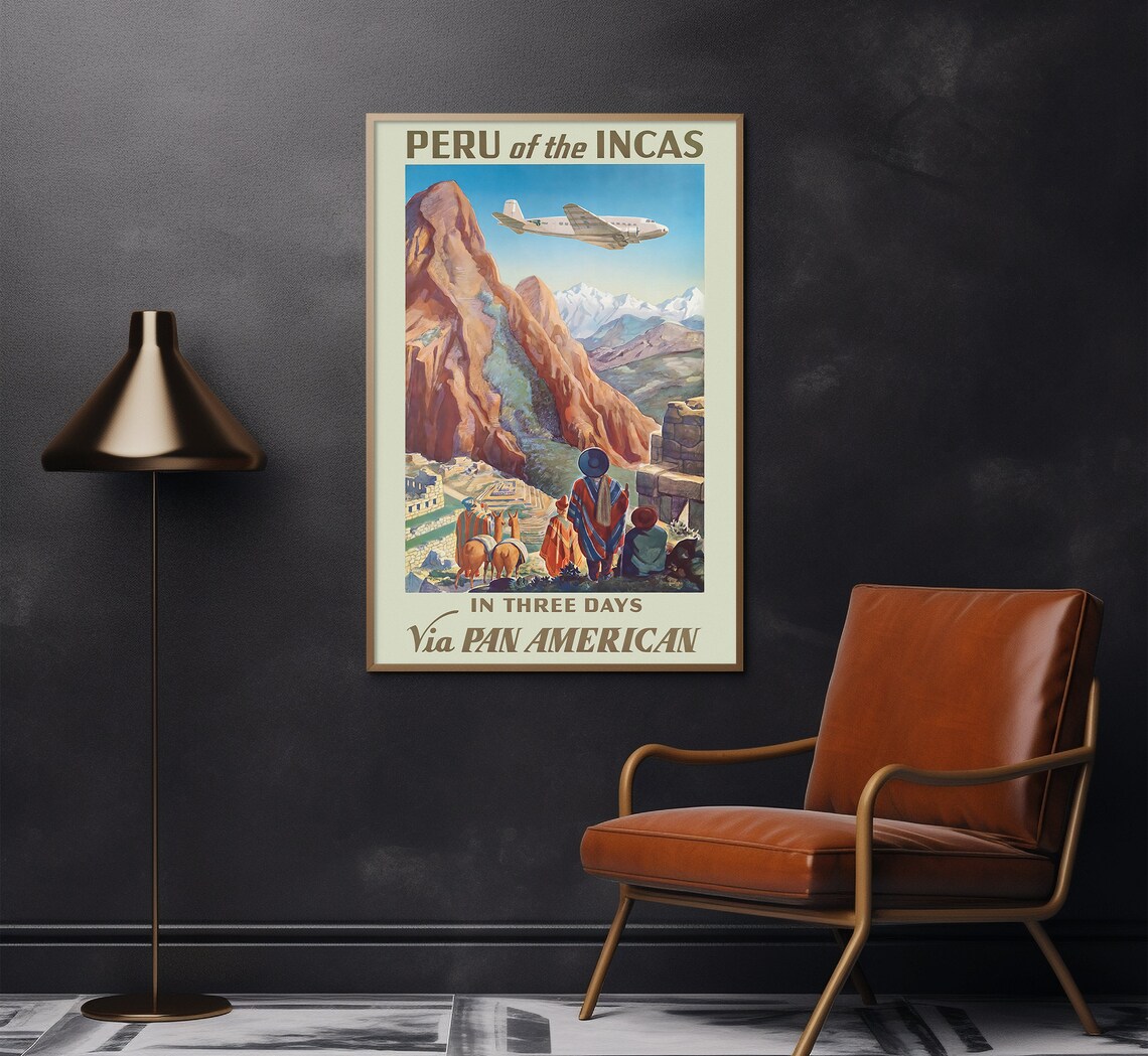 Peru Of The Incas Vintage Travel Poster, Art Print - Image 2