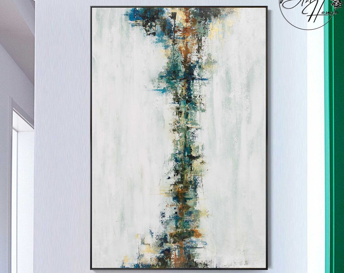 Modern Green Abstract Art Print for Living Room