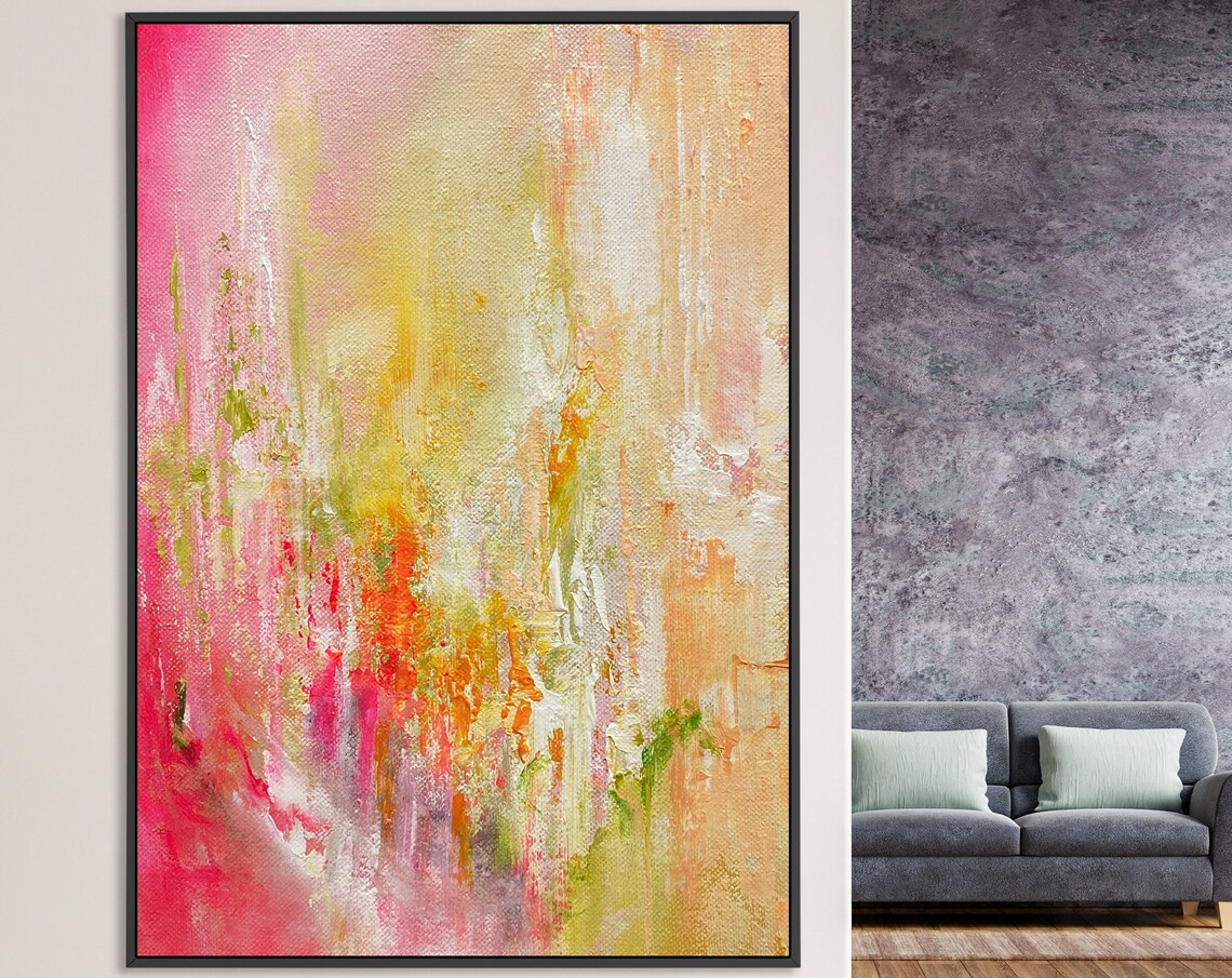 Modern Abstract Painting, Palette Knife Art Print