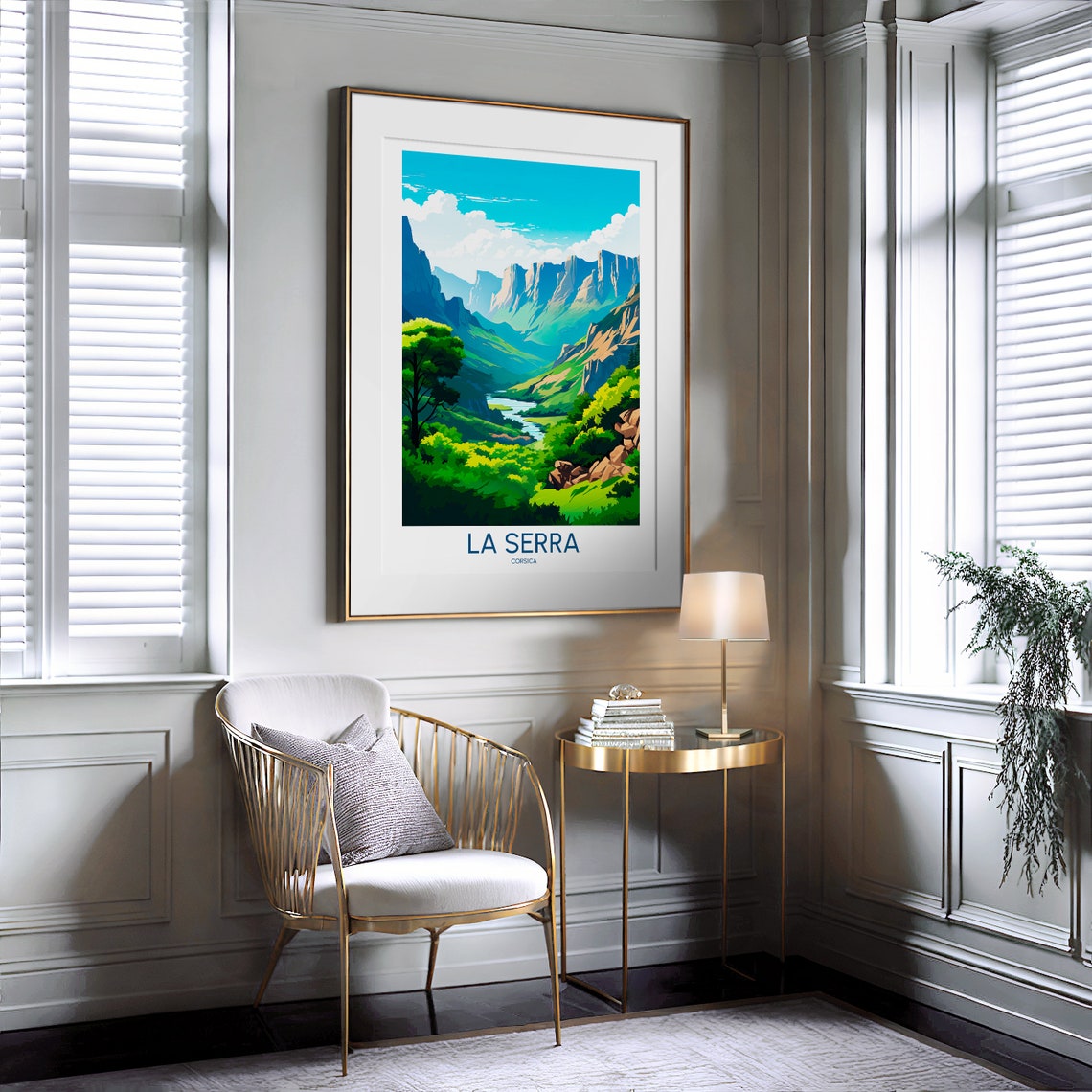 La Serra Corsica France Mountain Gorge River Landscape Poster - Image 2