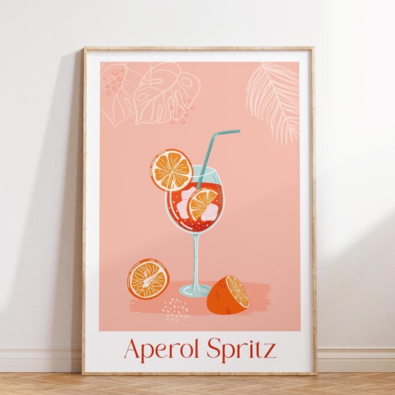 Aperol Spritz, Trendy Retro Cocktail Poster