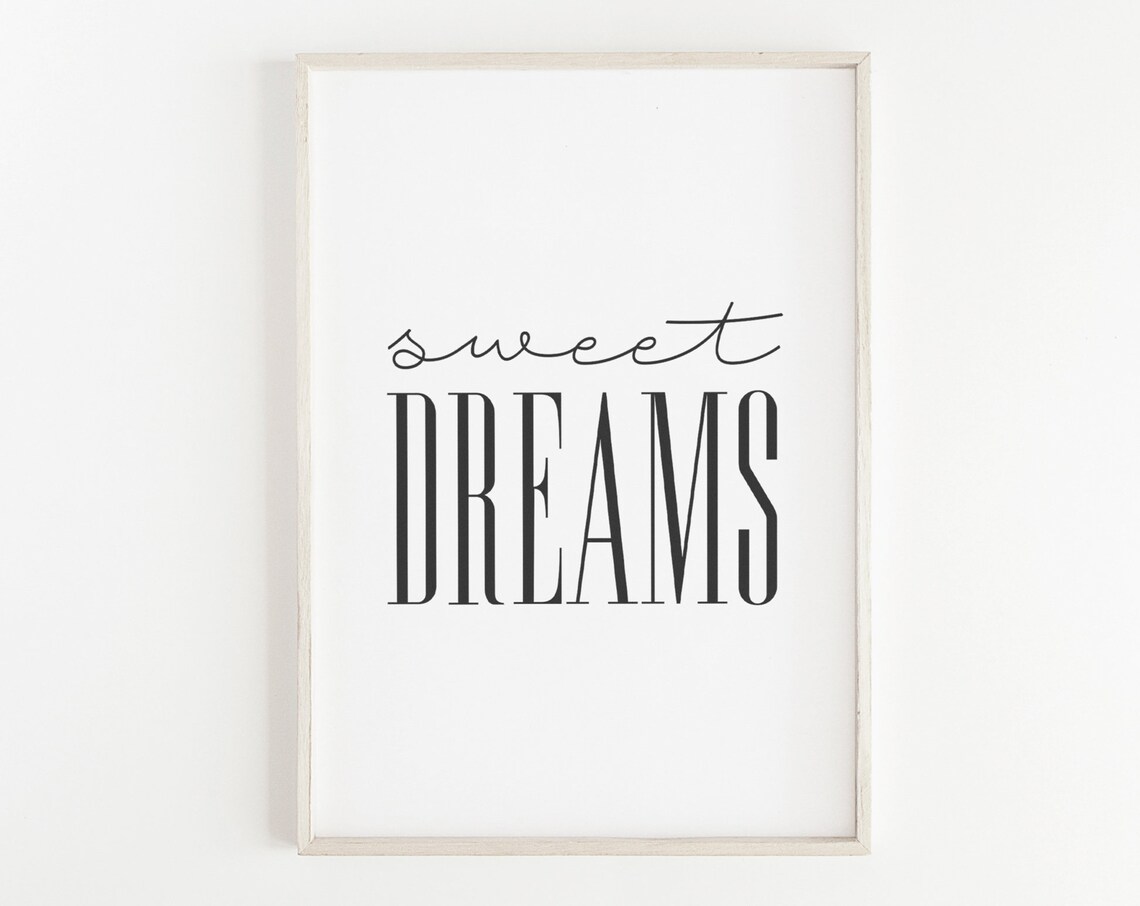 Sweet Dreams Minimalist Calligraphy Bedroom Nursery Decor Poster - Image 4