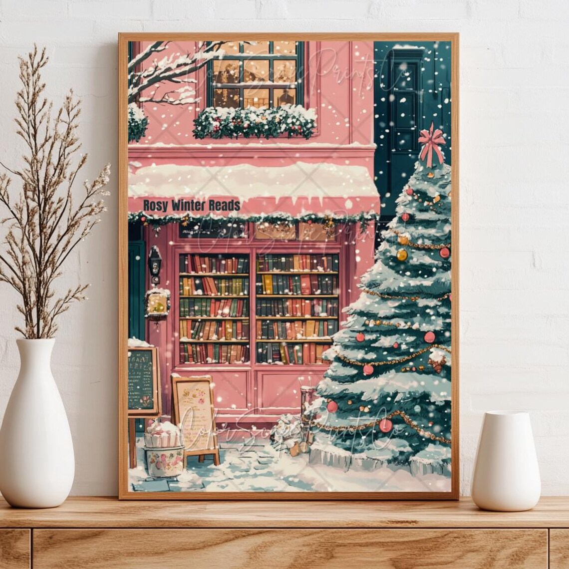 Winter Bookstore, NYC Bookshop Travel Poster - Image 4