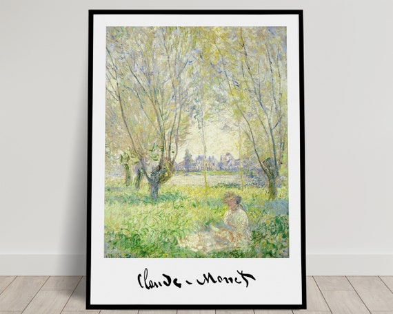 Claude Monet Woman Seated Under The Willows 1880 Wall Decor Poster Impressionism Illustration Poster Masterpiece Reproduction