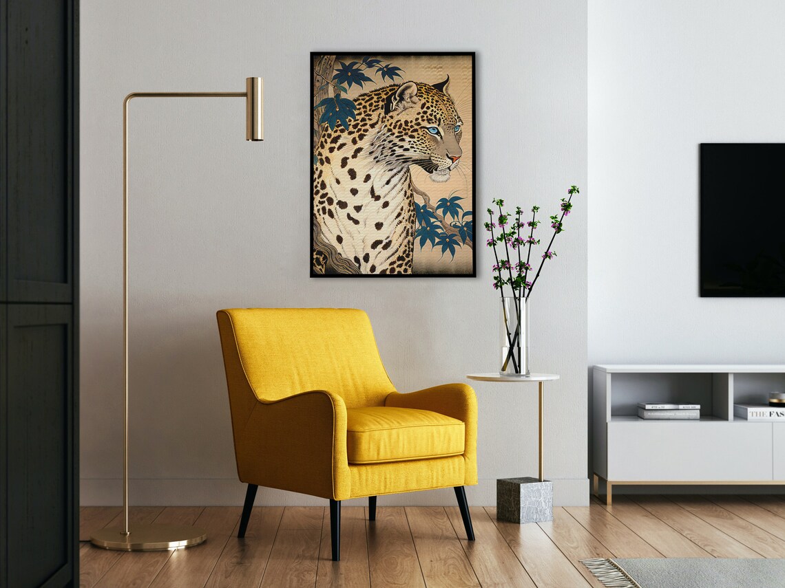 Leopard Japanese Ukiyo-E Art Print Poster - Image 3
