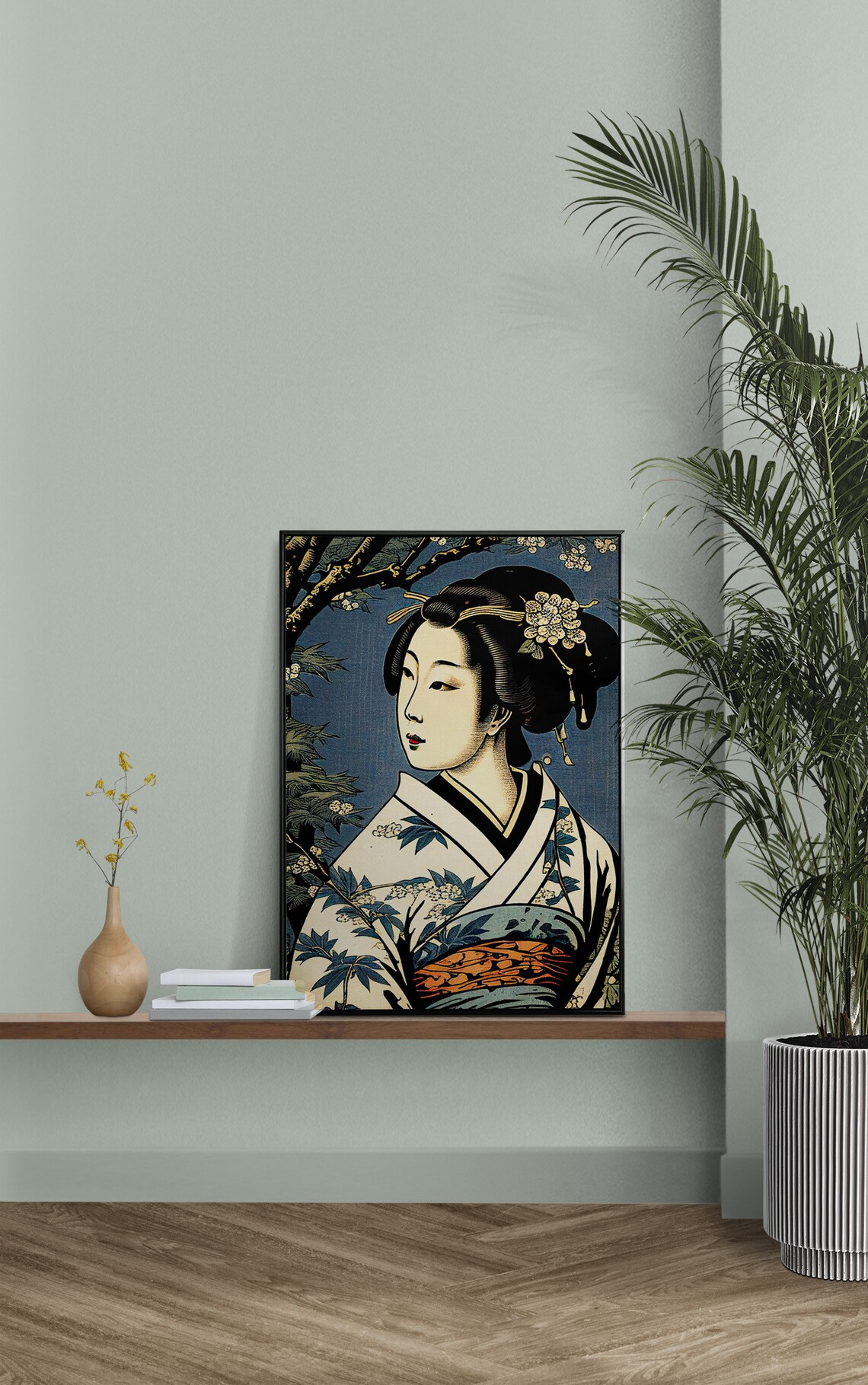Geisha Japanese Art Style Illustration Poster - Image 3