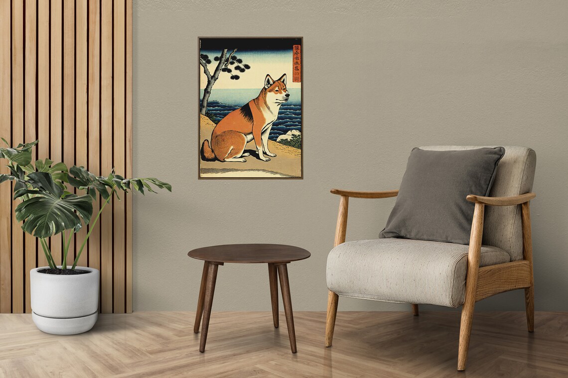 Shiba Inu Dog Japanese Art Style Poster - Image 4