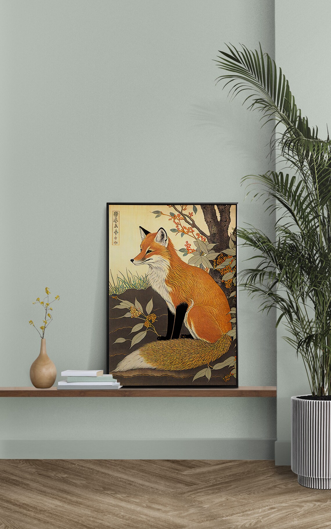 Fox Japanese Art Style Poster, Animal Wall Decor - Image 2