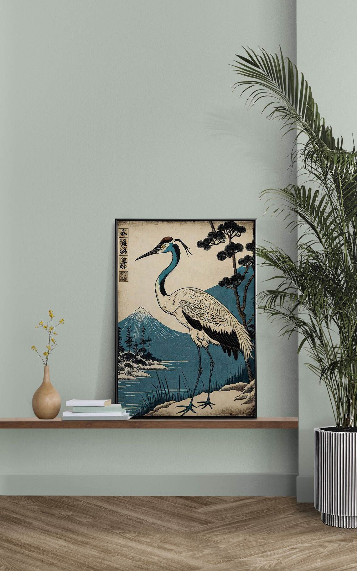 Japanese Crane Japanese Art Style Poster - Image 2