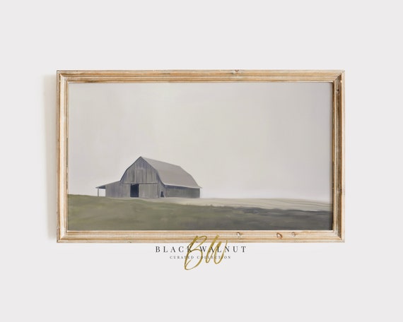 Frame Tv Art Rustic Barn In Field Modern Farmhouse Frame Tv Art Fall Abstract Landscape Neutral Minimal Country Tv Screensaver
