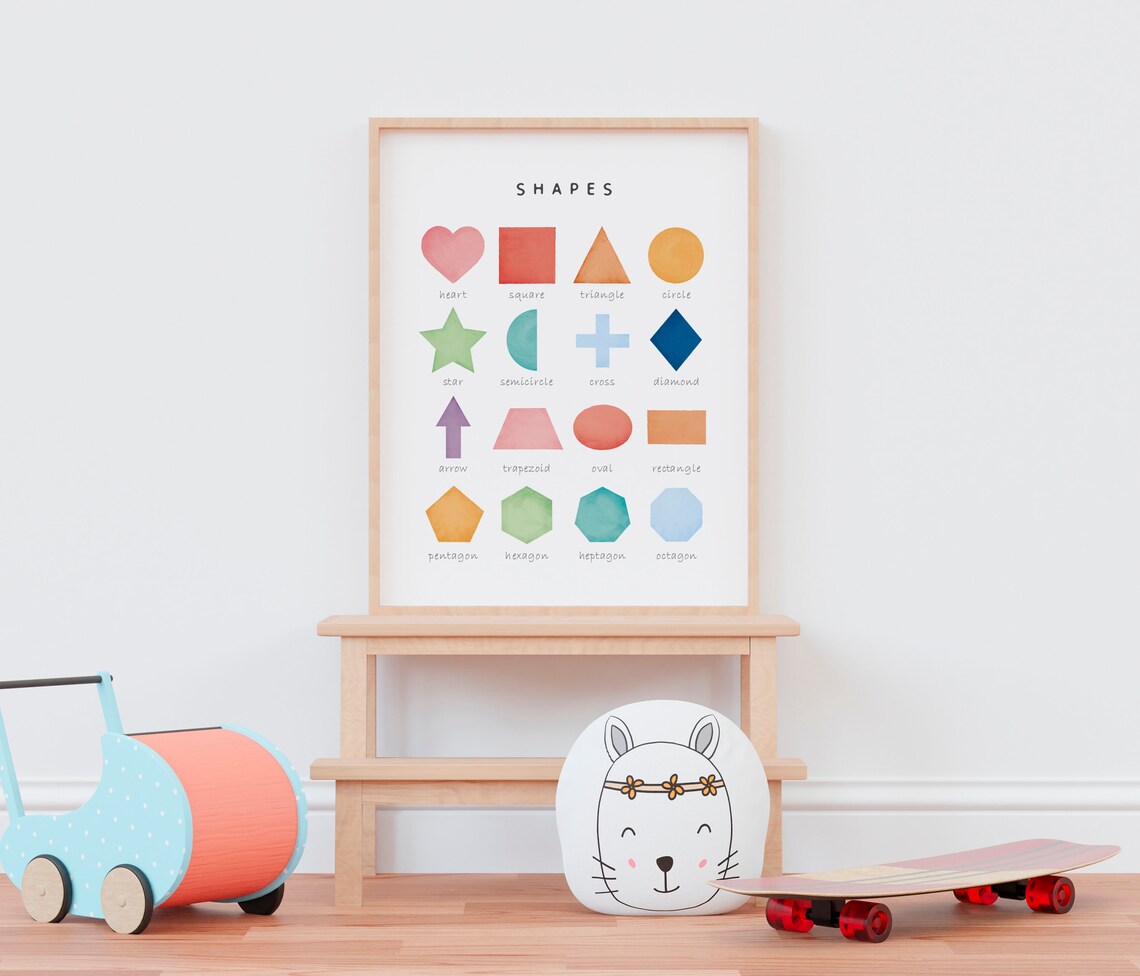 Rainbow Shapes Geometric Shapes Educational Poster - Image 4