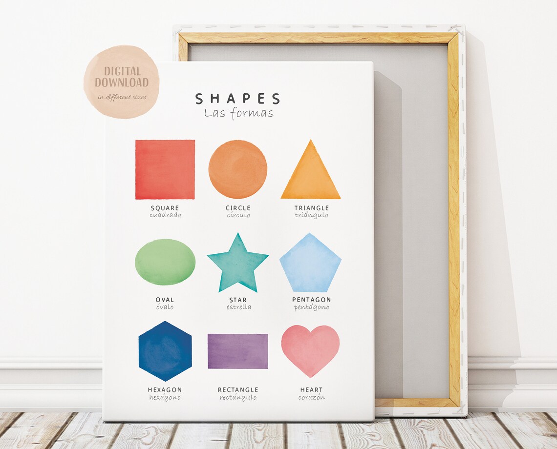 Bilingual Spanish Educational Poster, Playroom Learning Poster - Image 3