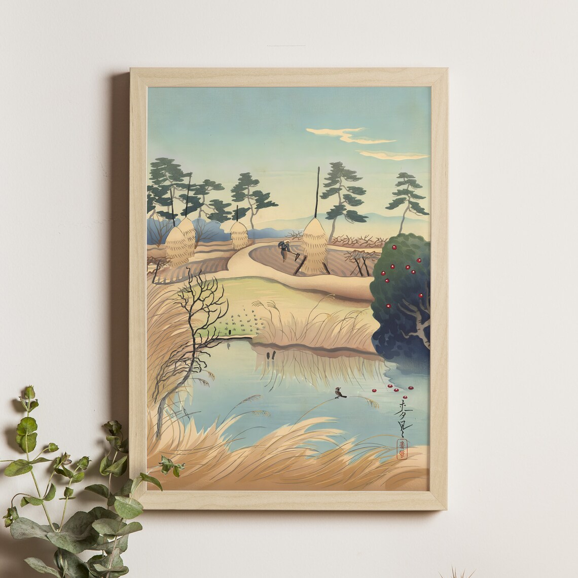 Early Spring Scene by Ohno Bakufu, Ukiyoe Art Print