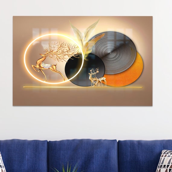 Gold Wall Hanging Golden Deer Art Decor Abstract Decoration Modern Personalized Teacher Gift
