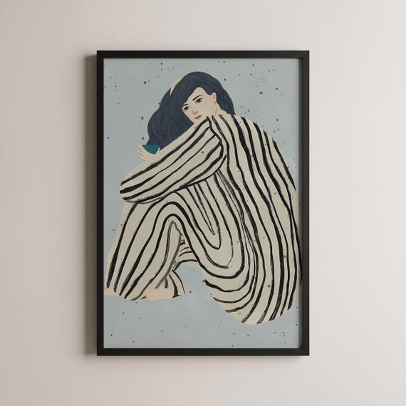 Modern Abstract Female Art Print, Minimalist Decor