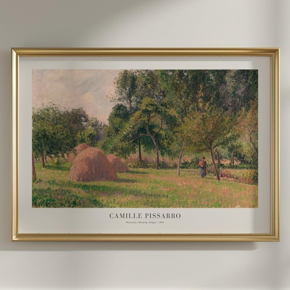 Camille Pissarro Haystacks Morning Eragny 1899, Art Print