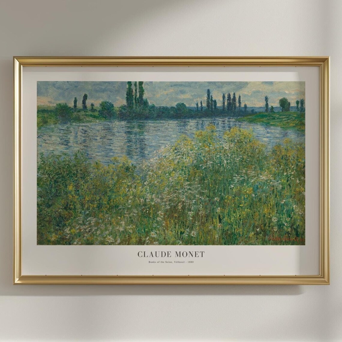 Claude Monet Banks Of The Seine, Vintage Landscape Art Print