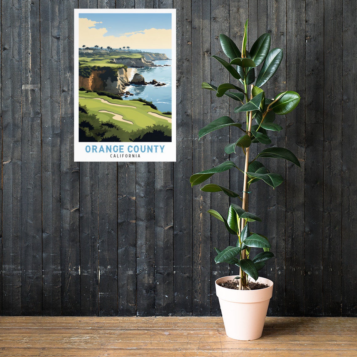Orange County California Coastal Golf Course Cliff Ocean Poster - Image 2