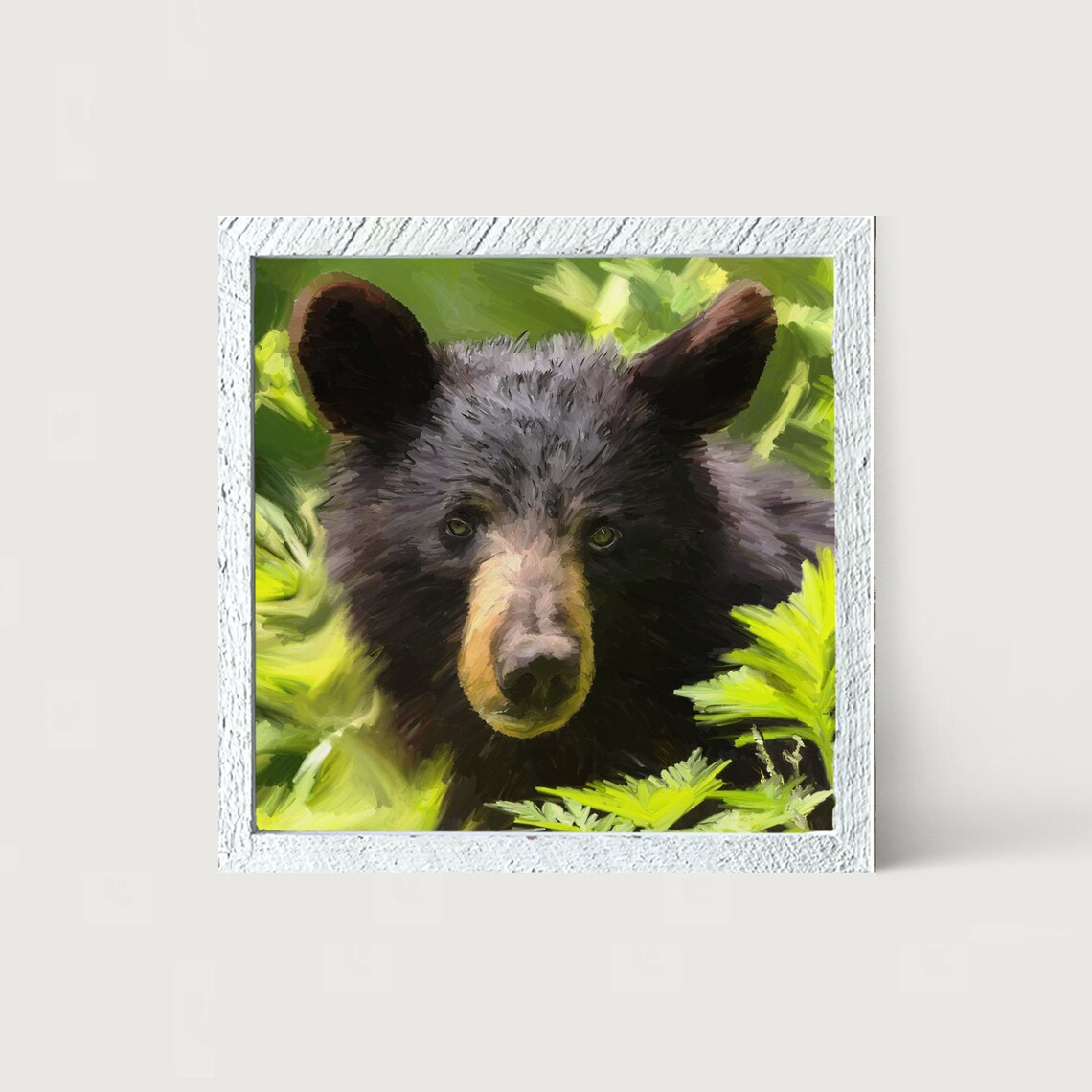Black Bear Cub Rustic Wildlife Art Print, Adirondack Cabin - Image 4