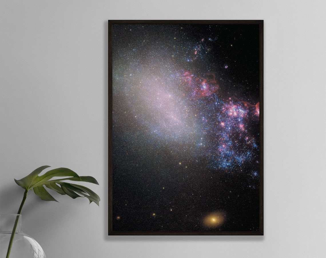 NGC 4485 Galaxy Blue Cosmic Starburst Deep Space Photo Wall Poster