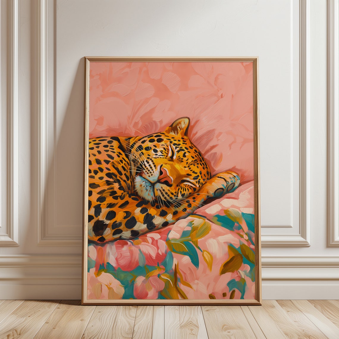 Sleeping Leopard Maximalist Poster Print - Image 3