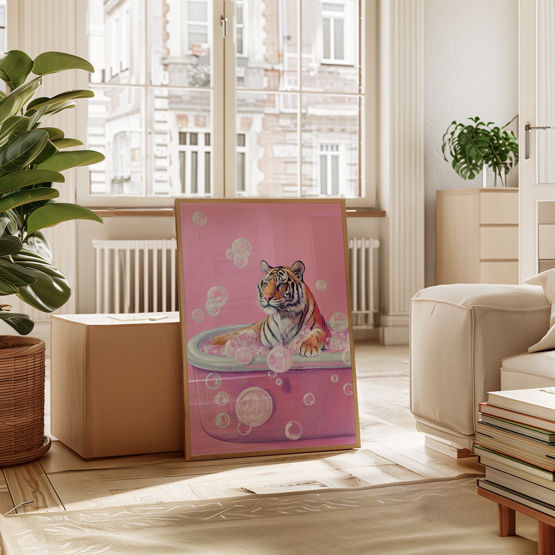 Tiger In A Bathtub Maximalist Poster - Image 3